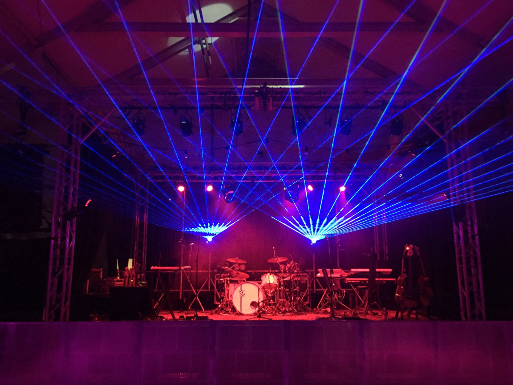 Lasers over stage